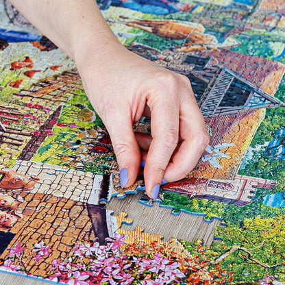 Gibsons The Farm Shop 1000 Piece Jigsaw Puzzle for Adults – Summer Countryside Scene by Steve Crisp – Nostalgic British Artwork - Premium Sustainable Puzzle Made in the UK/EU - Great Gift