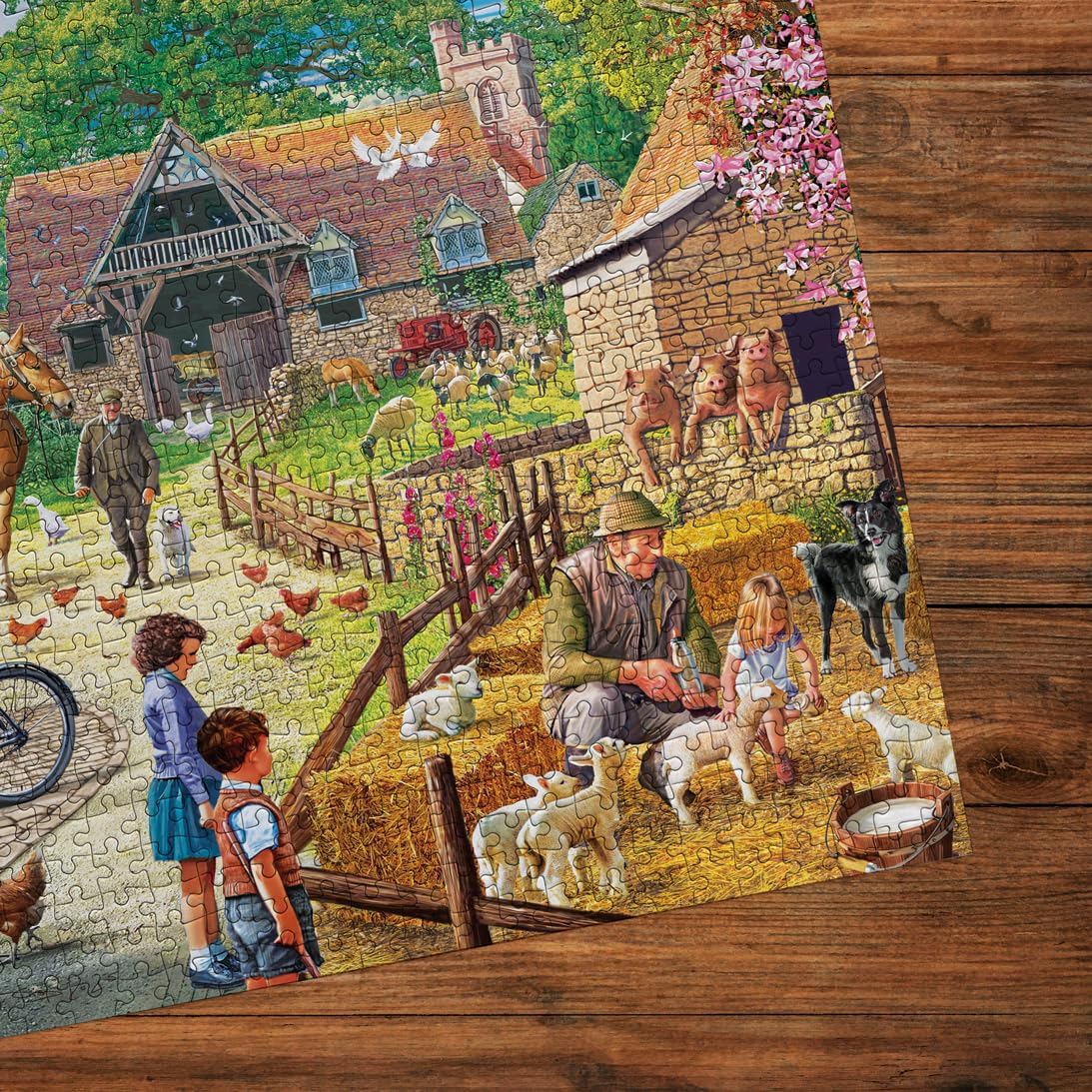 Gibsons The Farm Shop 1000 Piece Jigsaw Puzzle for Adults – Summer Countryside Scene by Steve Crisp – Nostalgic British Artwork - Premium Sustainable Puzzle Made in the UK/EU - Great Gift