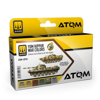 Mig Jimenez AMMO by ATOM Yom Kippur War Colors Set of Acrylic Paints - 6 Colors of High Durability | Quick-Drying, Non-Toxic and Self-Leveling | Model ATOM-20721