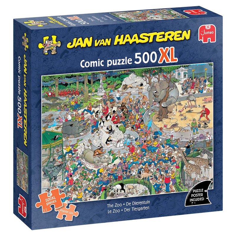 Jan Van Haasteren – De Dierentuin – 500XL Puzzel voor Volwassenen – Grote 500-delige Legpuzzel – 100% Gerecycled Karton – 500-Delig – Leuk Breinprikkelend Cadeau voor Verjaardag & Kerst – 68 x 49 cm