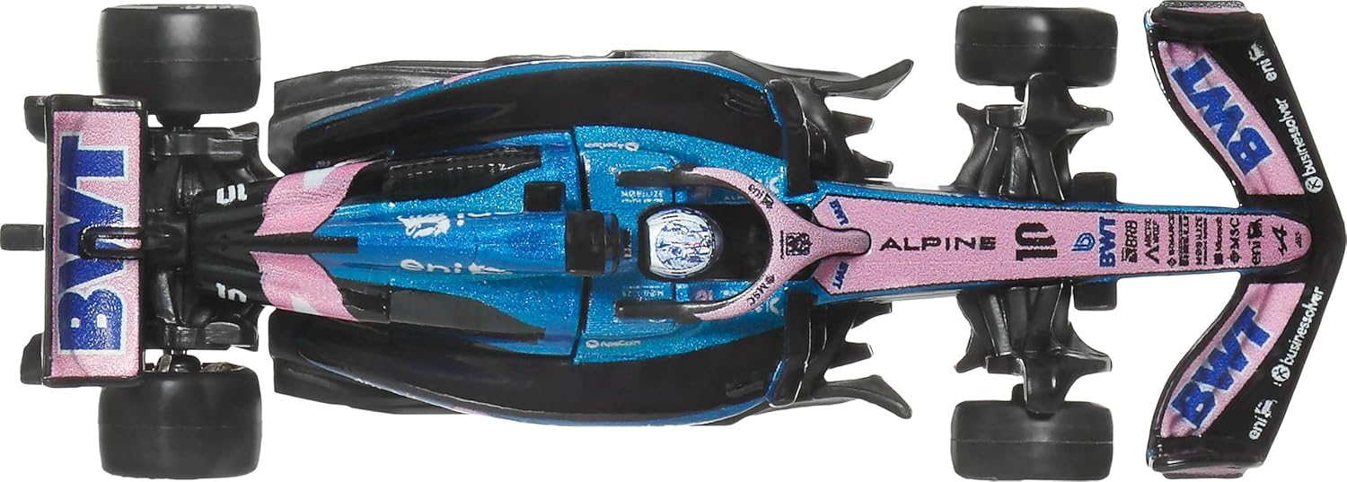 Hot Wheels 1:64 Scale Premium Die-Cast BWT Alpine – Pierre Gasly #10 Formula 1 Collectible Toy Race Car with Real Riders Tires & Metal/Metal Body & Chassis, JKD82