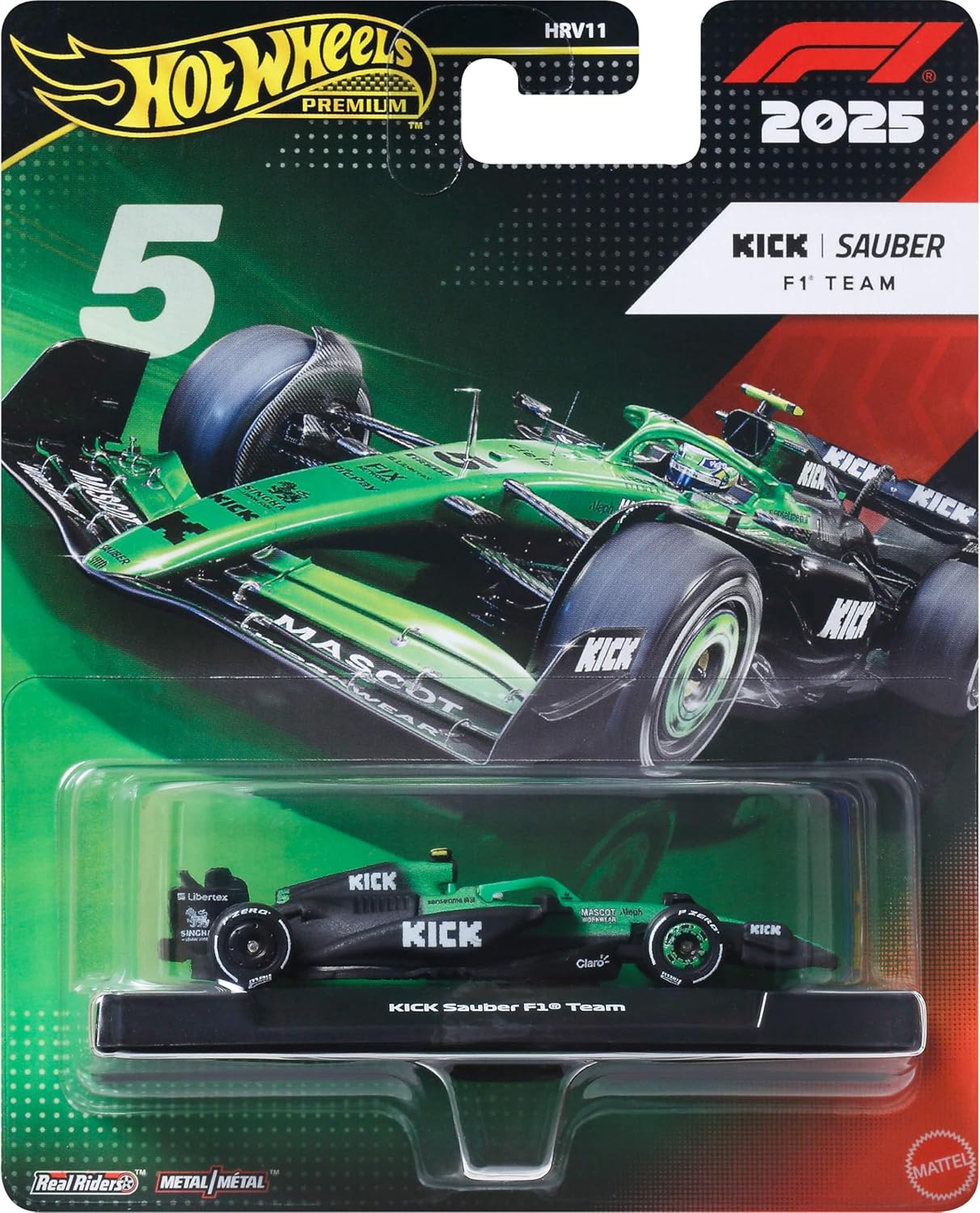 Hot Wheels 1:64 Scale Premium Die-Cast Formula 1 Collectible Toy Race Car with Real Riders Tires & Metal/Metal Body & Chassis (Styles May Vary