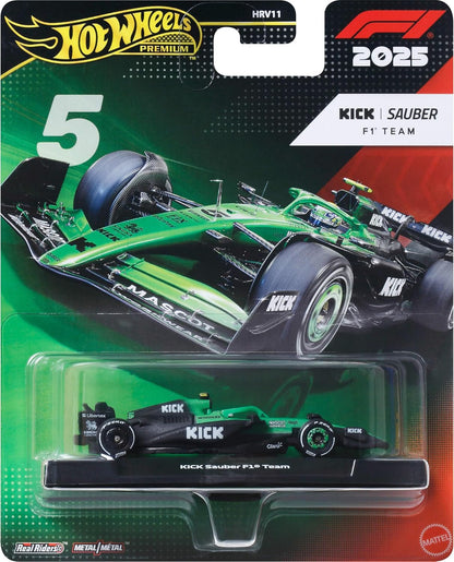 Hot Wheels 1:64 Scale Premium Die-Cast Formula 1 Collectible Toy Race Car with Real Riders Tires & Metal/Metal Body & Chassis (Styles May Vary