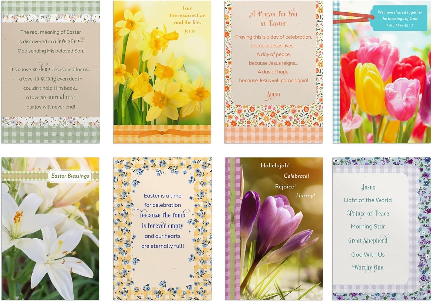 DaySpring - Easter Blessings - 8 Design Assortment with Scripture - 24 Easter Boxed Cards and Envelopes (U1617
