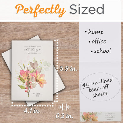 Notepad Floral All Things are Possible Matt. 19:26