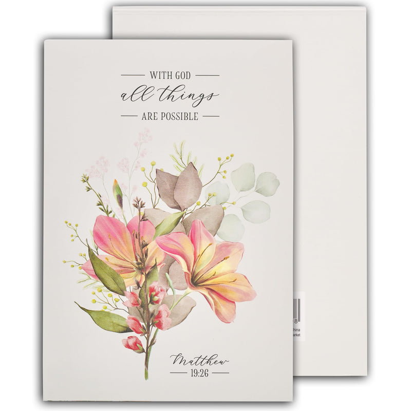 Notepad Floral All Things are Possible Matt. 19:26