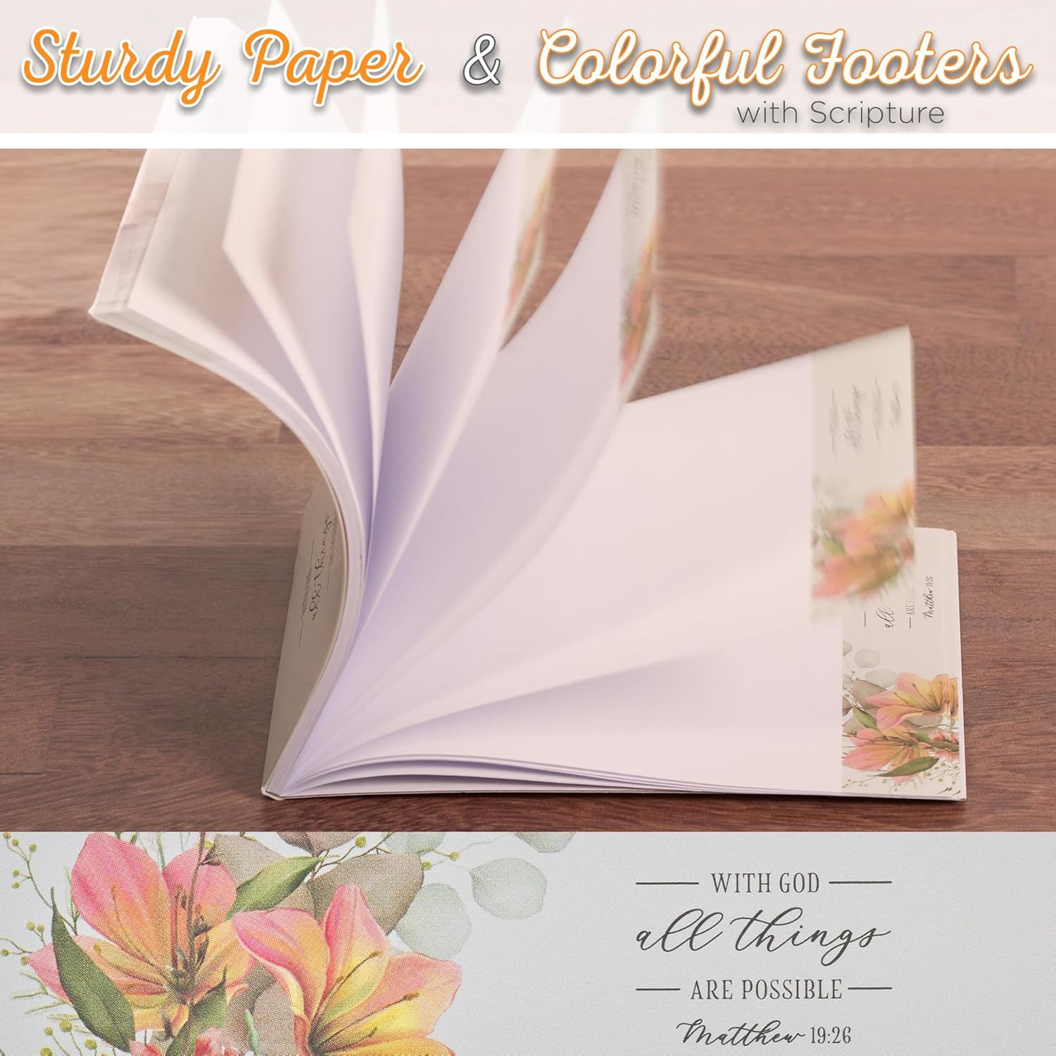 Notepad Floral All Things are Possible Matt. 19:26