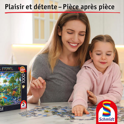 Schmidt Spiele 58611 Island Paradise Michael Fishel 1000-Piece Jigsaw Puzzle Made of Grass Cardboard