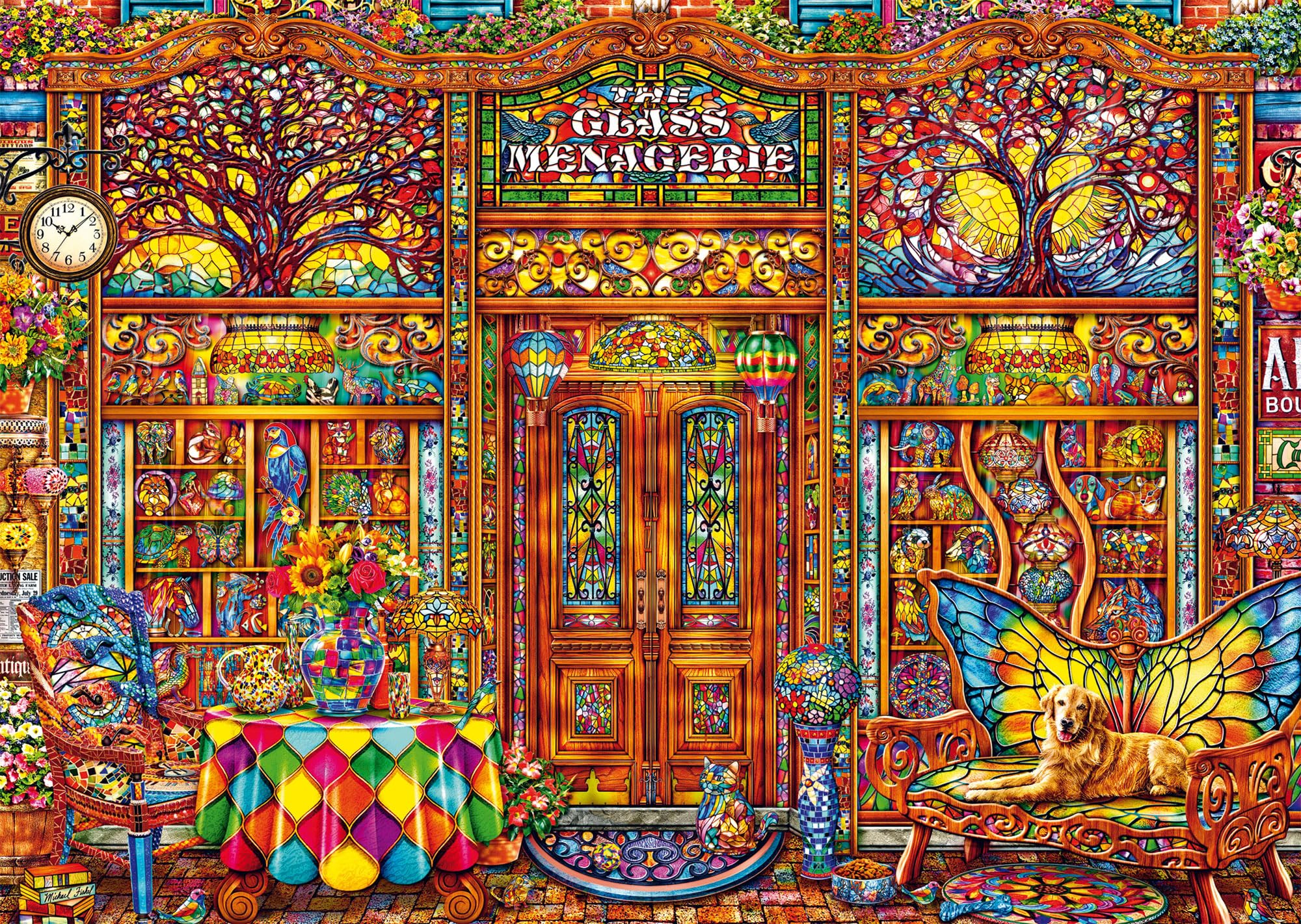 Schmidt Spiele 58614 Glass Menagerie Michael Fishel Jigsaw Puzzle 1000 Pieces Made of Grass Cardboard