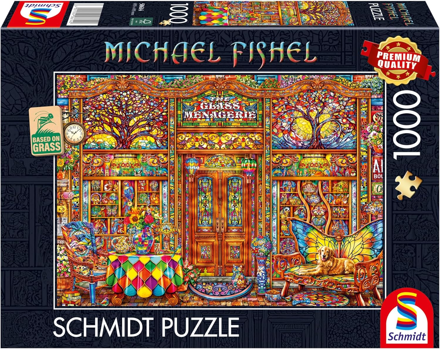 Schmidt Spiele 58614 Glass Menagerie Michael Fishel Jigsaw Puzzle 1000 Pieces Made of Grass Cardboard