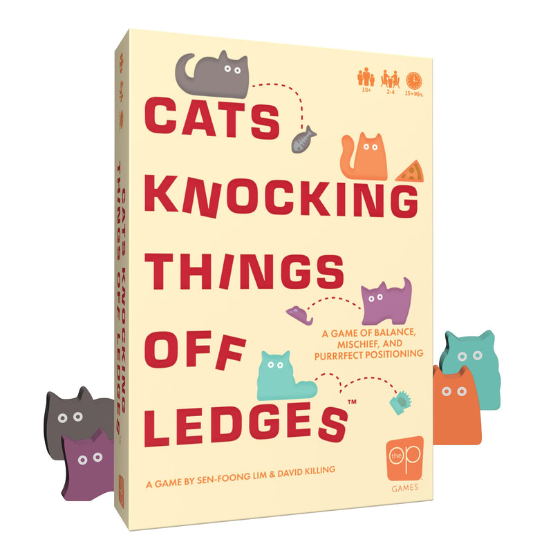 USAopoly | Cats Knocking Things Off Ledges | Balancing Party Game | Ages 10+ | 2-4 Players | 15+ Minutes Playing Time