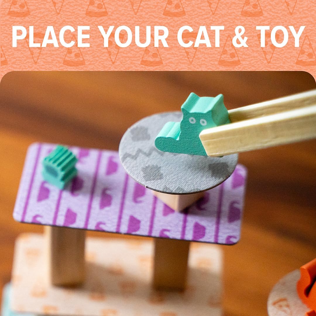USAopoly | Cats Knocking Things Off Ledges | Balancing Party Game | Ages 10+ | 2-4 Players | 15+ Minutes Playing Time