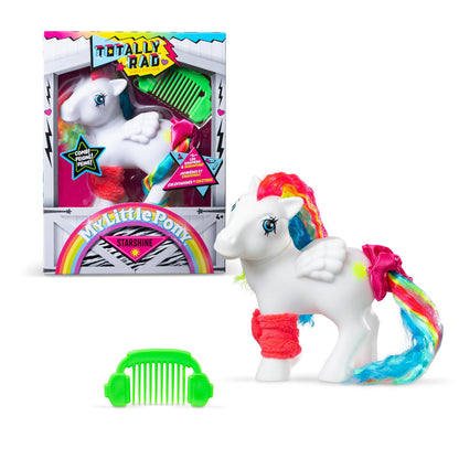 Basic Fun My Little Pony Totally Rad Starshine - Poney d'inspiration rétro avec un style audacieux - Jouet à collectionner des années 80 pour enfants et fans de 3 ans et plus