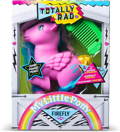Basic Fun My Little Pony Totally Rad Firefly – 80s Retro Collectible Pony with Neon Styling & Comb – For Kids & Fans Ages 3+