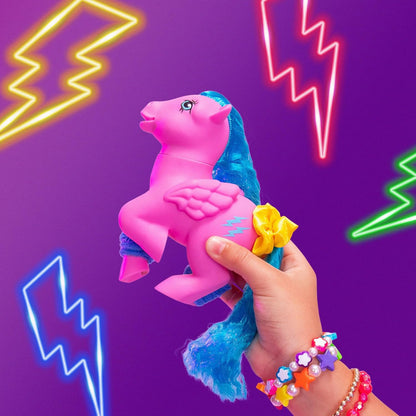 Basic Fun My Little Pony Totally Rad Firefly – 80s Retro Collectible Pony with Neon Styling & Comb – For Kids & Fans Ages 3+