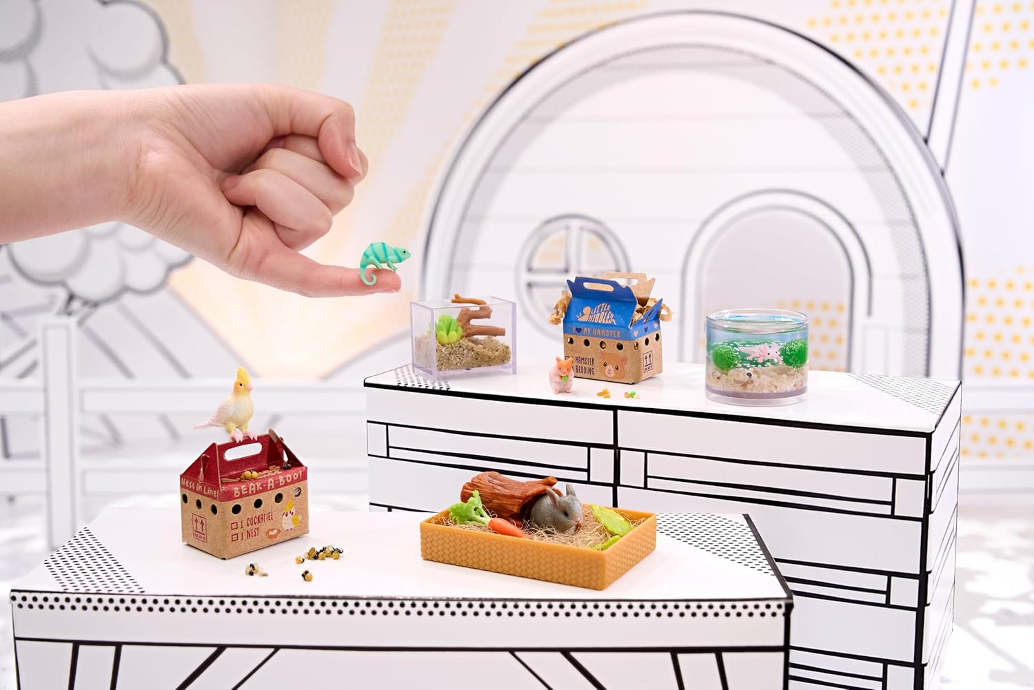 MGA's Miniverse Make It Mini Tiere Mini-Sammlerstücke, Geheimnisvolle Blindverpackung, Miniaturen, Kunstharz-Bastelspiel, Nachgebildete Tiere + Lebensräume, Nicht ESSBAR – Für Sammler ab 8 Jahre