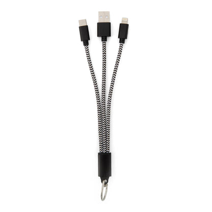 Kikkerland - 3-In-1 Charging Keyring - 1.0 X 7.75 X 0.25 Inches