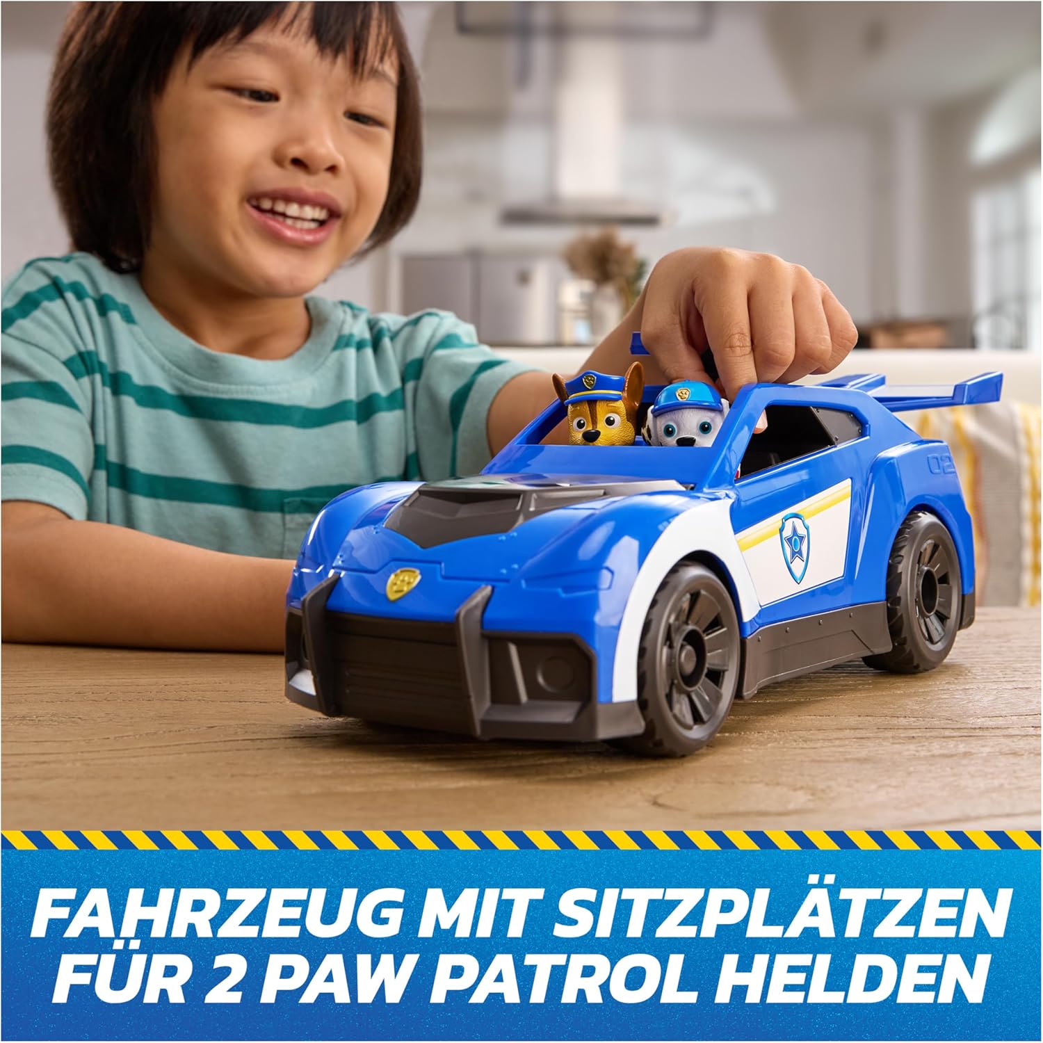 Paw Patrol: Search & Rescue, Chase Launch “N’ Rescue Cruiser with Figure and 2 Projectiles, Lights, Sounds, and Hidden Launcher, Kids Toys for Boys and Girls Ages 3 and up