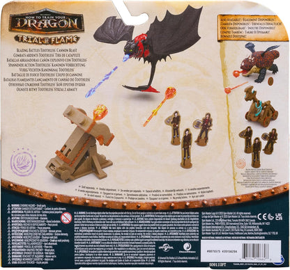 DreamWorks Dragons, Drachenzähmen leicht gemacht - Trial of Flame, Drachenkampf Spielset Ohnezahn, Spielset mit Drachen-Actionfigur, Wikingerfiguren und Kanone, für Kinder ab 4 Jahren