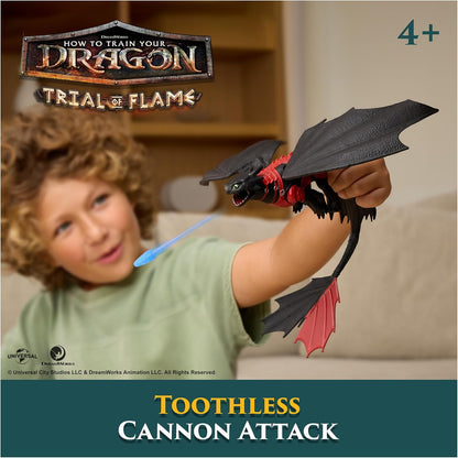 DreamWorks Dragons, Drachenzähmen leicht gemacht - Trial of Flame, Drachenkampf Spielset Ohnezahn, Spielset mit Drachen-Actionfigur, Wikingerfiguren und Kanone, für Kinder ab 4 Jahren