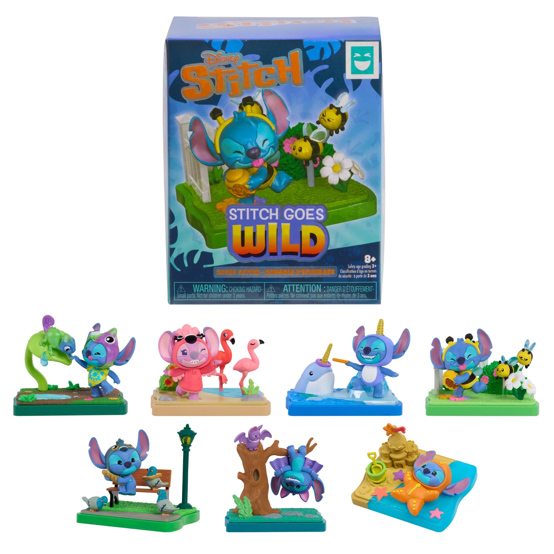 HAPPY HAUL Disney Stitch Goes Wild Scene Setters, Surprise Collectible Toy Figure in Blind Box with Scenic Base and Accessories, 3 Inches Tall, Short-Run Drop, Ages 8 and up