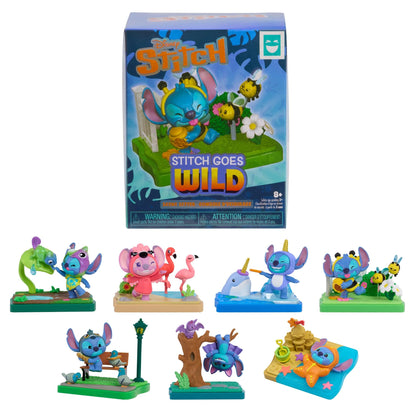 HAPPY HAUL Disney Stitch Goes Wild Scene Setters, Surprise Collectible Toy Figure in Blind Box with Scenic Base and Accessories, 3 Inches Tall, Short-Run Drop, Ages 8 and up
