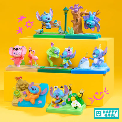 HAPPY HAUL Disney Stitch Goes Wild Scene Setters, Surprise Collectible Toy Figure in Blind Box with Scenic Base and Accessories, 3 Inches Tall, Short-Run Drop, Ages 8 and up