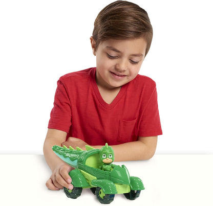 PJ Masks Gekko & Gekko Mobile, 2-delige gelede actiefiguur en voertuigset, groen, door Just Play