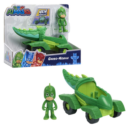 PJ Masks Gekko & Gekko Mobile, 2-delige gelede actiefiguur en voertuigset, groen, door Just Play