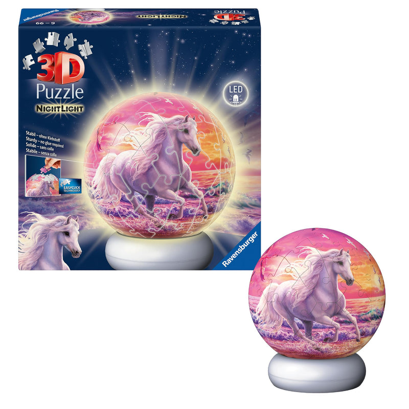 Ravensburger - Ravensburger 3D Puzzel Nachtlamp Paarden op het Strand - 73st.