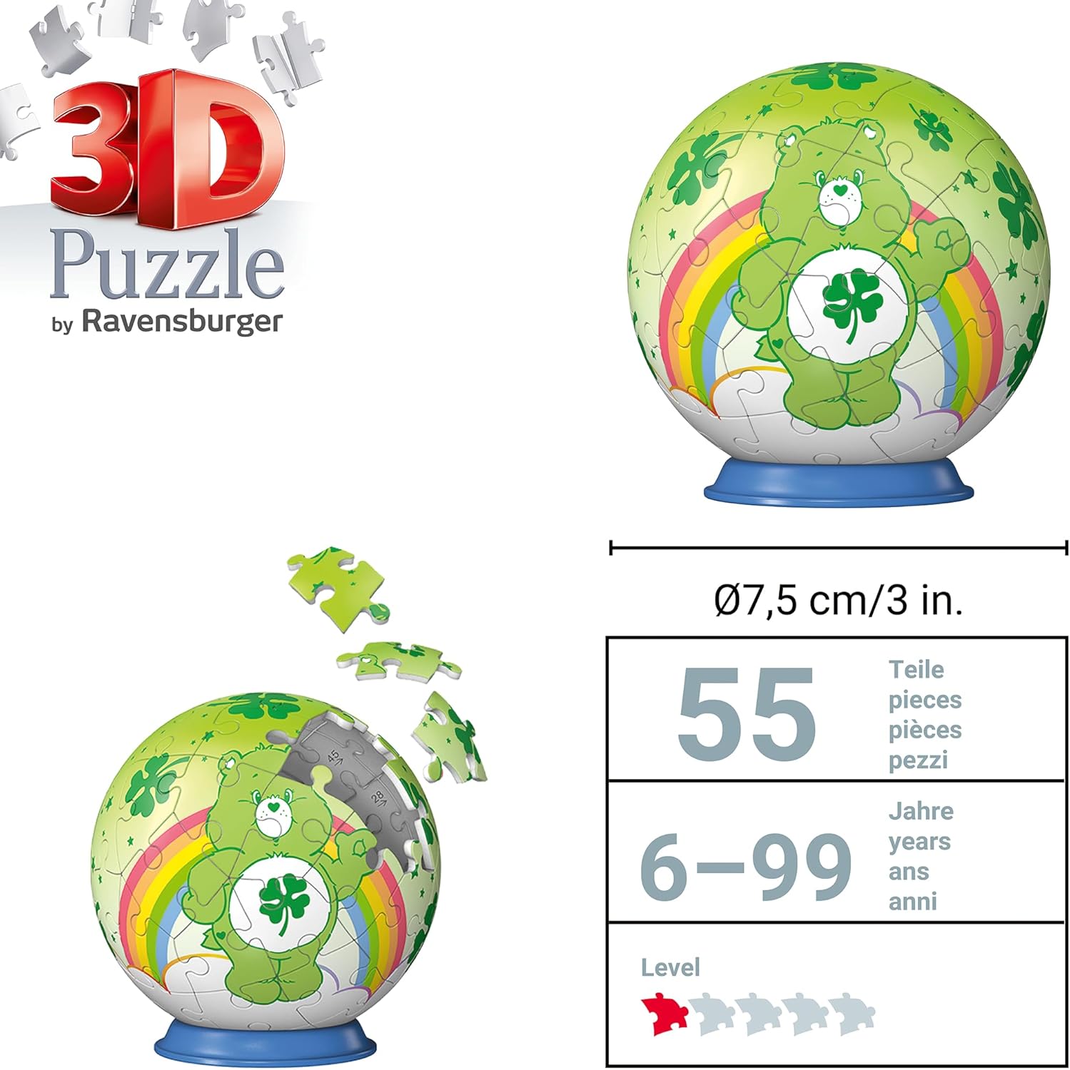 Ravensburger - Ravensburger 3D Puzzel Care Bears Good Luck Bear - 54st.