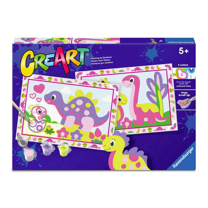 Ravensburger - Ravensburger CreArt Schilderen op Nummer - Kleurrijke Dino\`s