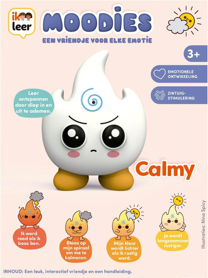 Jumbo Ik Leer Moodies Calmy – Elektronische & Sensorische Knuffel tegen Boosheid met Interactieve Vlam – Hulpmiddel voor Emotieregulatie bij Kinderen – Geleide Ademhaling en Ontspanning – Vanaf 3 Jaar