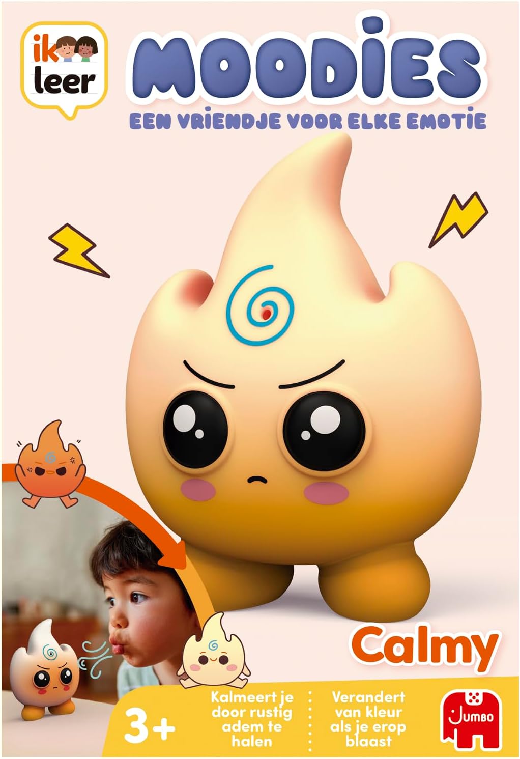 Jumbo Ik Leer Moodies Calmy – Elektronische & Sensorische Knuffel tegen Boosheid met Interactieve Vlam – Hulpmiddel voor Emotieregulatie bij Kinderen – Geleide Ademhaling en Ontspanning – Vanaf 3 Jaar