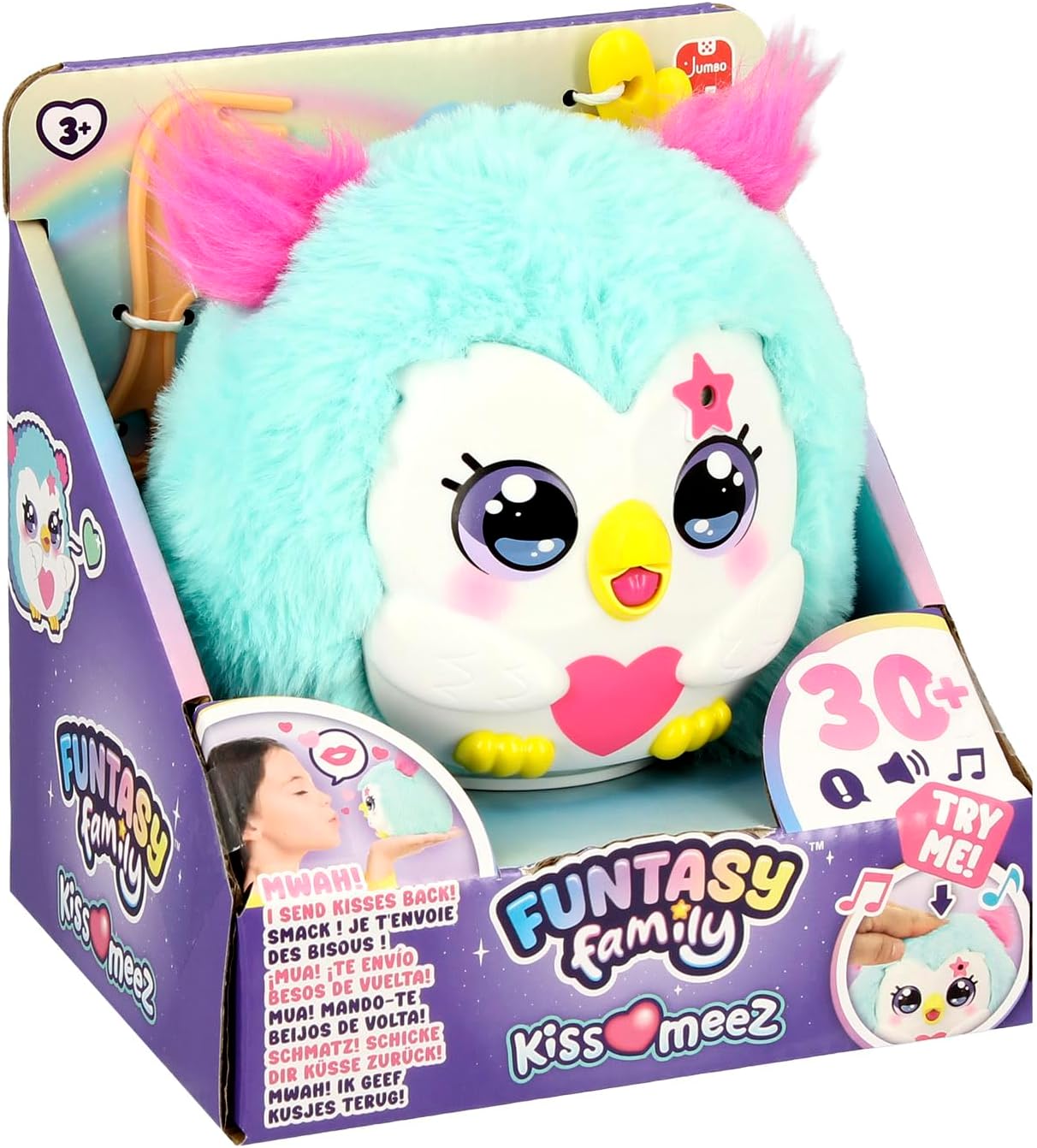 Jumbo - Jumbo Funtasy Family Kiss-Meez Uil - Interactieve Knuffel