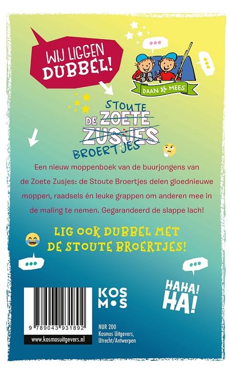 De stoute broertjes moppenboek: Nooit uitgelachen met de beste moppen en grappen