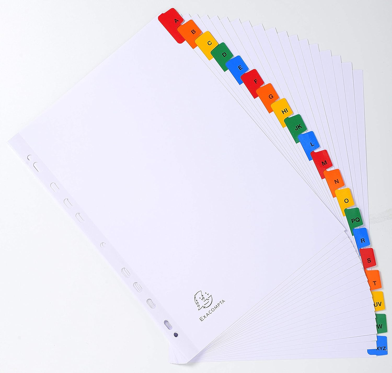Exacompta - Ref 1111E - Mylar Printed Indices - For Use WithA4 Documents, Pre-Punched, 160gsm White Card with Reinforced Plastic Tabs, FSC-Certified - 20-Part Dividers (A-Z