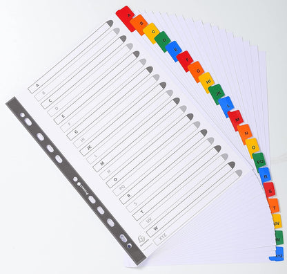 Exacompta - Ref 1111E - Mylar Printed Indices - For Use WithA4 Documents, Pre-Punched, 160gsm White Card with Reinforced Plastic Tabs, FSC-Certified - 20-Part Dividers (A-Z