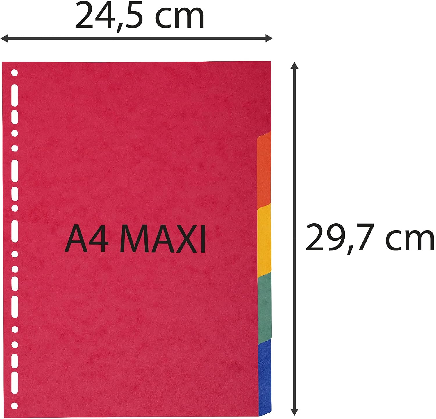 Exacompta - Ref 2105E - Forever Collection - 100% Recycled Dividers - Suitable for A4+ Documents, 220gsm 100% Recycled Card, 5 Position - Multicoloured