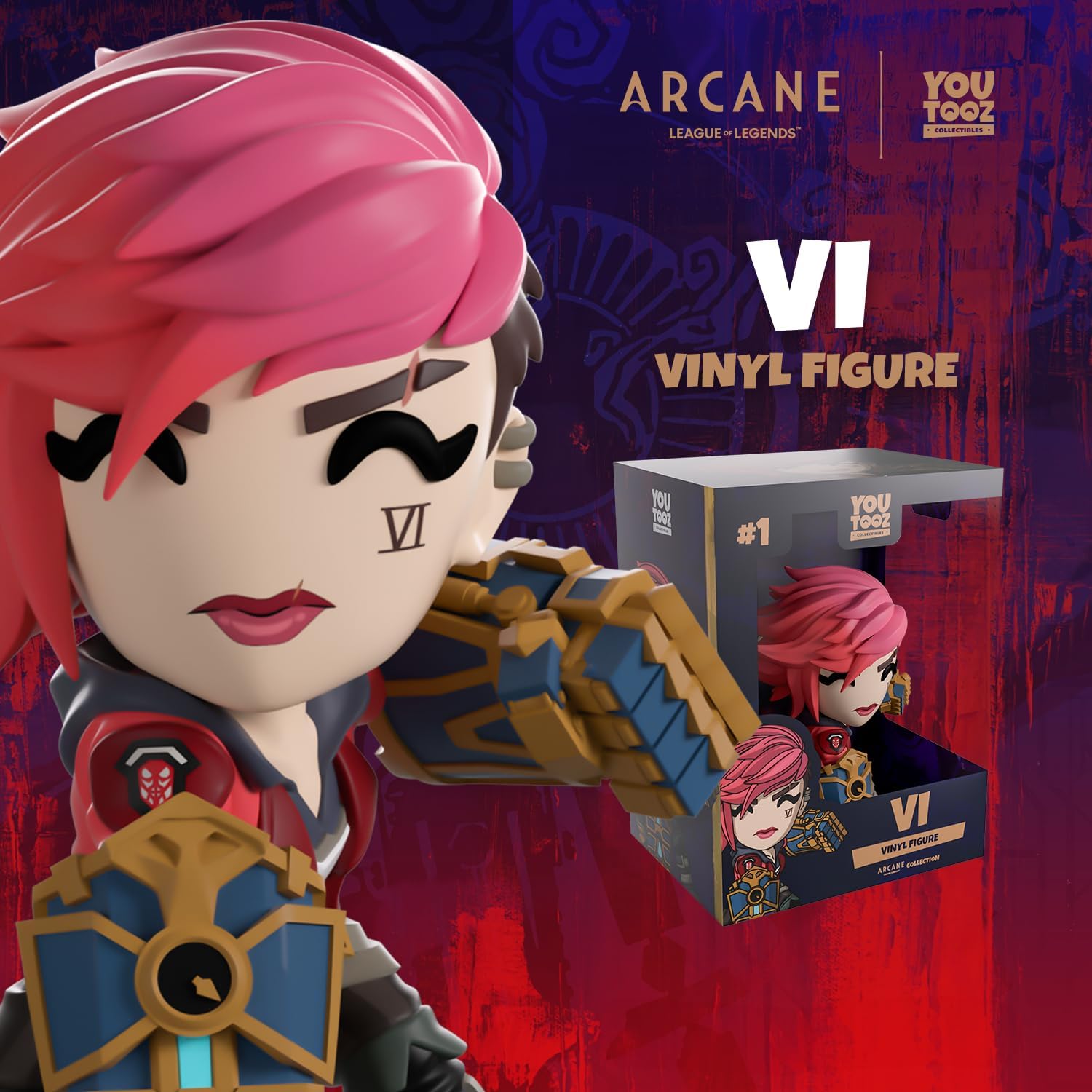 Youtooz Arcane Vi - Figura in vinile da 9,7 cm, stilizzata