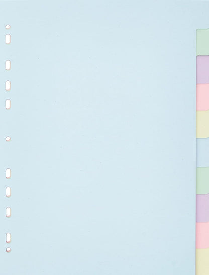 Exacompta - Ref 1610E - Forever Collection - 10-Part Plain Dividers, Suitable for A4 Documents, 100% Recycled 170gsm Card, Pre-Punched - Assorted Pastel Colours