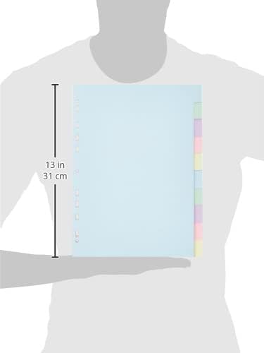 Exacompta - Ref 1610E - Forever Collection - 10-Part Plain Dividers, Suitable for A4 Documents, 100% Recycled 170gsm Card, Pre-Punched - Assorted Pastel Colours
