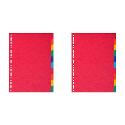 Exacompta - Ref 2110E - Forever Collection - 100% Recycled Dividers - Suitable for A4+ Documents, 220gsm 100% Recycled Card, 10 Position - Multicoloured (Pack of 2