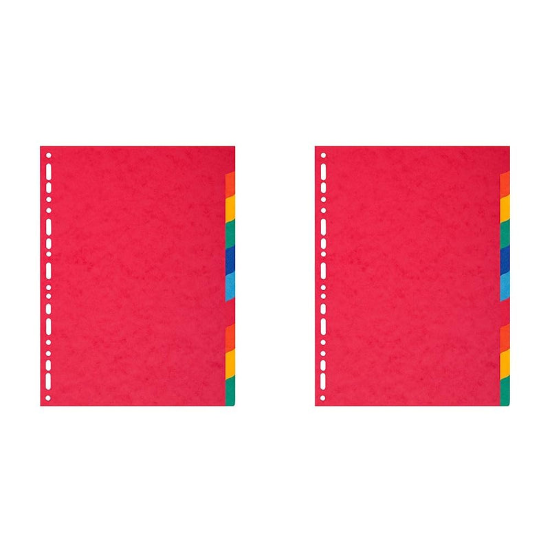 Exacompta - Ref 2110E - Forever Collection - 100% Recycled Dividers - Suitable for A4+ Documents, 220gsm 100% Recycled Card, 10 Position - Multicoloured (Pack of 2