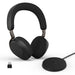 Jabra Evolve3 75 On-Ear Wireless Bluetooth Headset with Mic and Wireless Charging Stand for Work, USB-C, AI Voice Call Technology, Advanced ANC, 22-Hour Battery, Works with Online Meeting Apps, Black