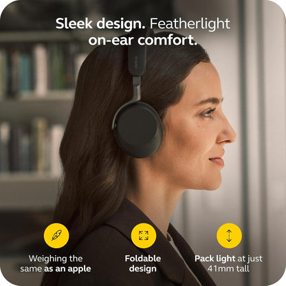Jabra Evolve3 75 On-Ear Wireless Bluetooth Headset with Mic and Wireless Charging Stand for Work, USB-C, AI Voice Call Technology, Advanced ANC, 22-Hour Battery, Works with Online Meeting Apps, Black