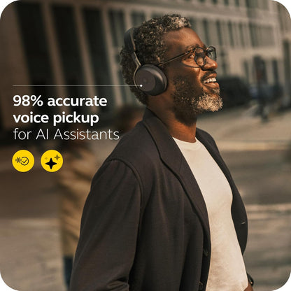 Jabra Evolve3 75 On-Ear Wireless Bluetooth Headset with Microphone for Work, USB-C, AI Voice Call Technology, Advanced Active Noise Cancellation, 22-Hour Battery, Works with Online Meeting Apps, Black