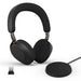 Jabra Evolve3 75 On-Ear Wireless Bluetooth Headset with Mic and Wireless Charging Stand for Work, USB-A, AI Voice Call Technology, Advanced ANC, 22-Hour Battery, Works with Online Meeting Apps, Black