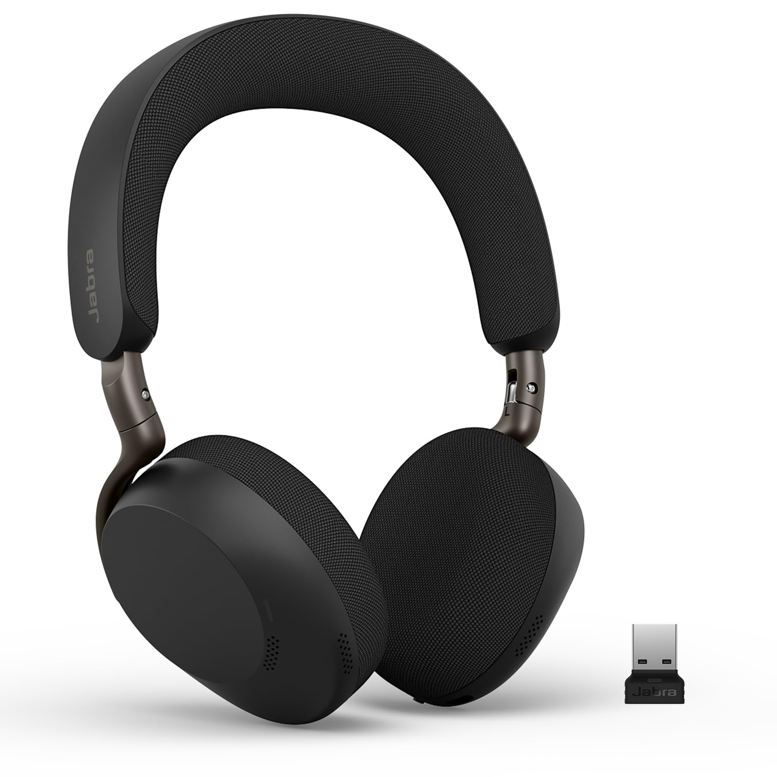 Jabra Evolve3 75 On-Ear Wireless Bluetooth Headset with Microphone for Work, USB-A, AI Voice Call Technology, Advanced Active Noise Cancellation, 22-Hour Battery, Works with Online Meeting Apps, Black