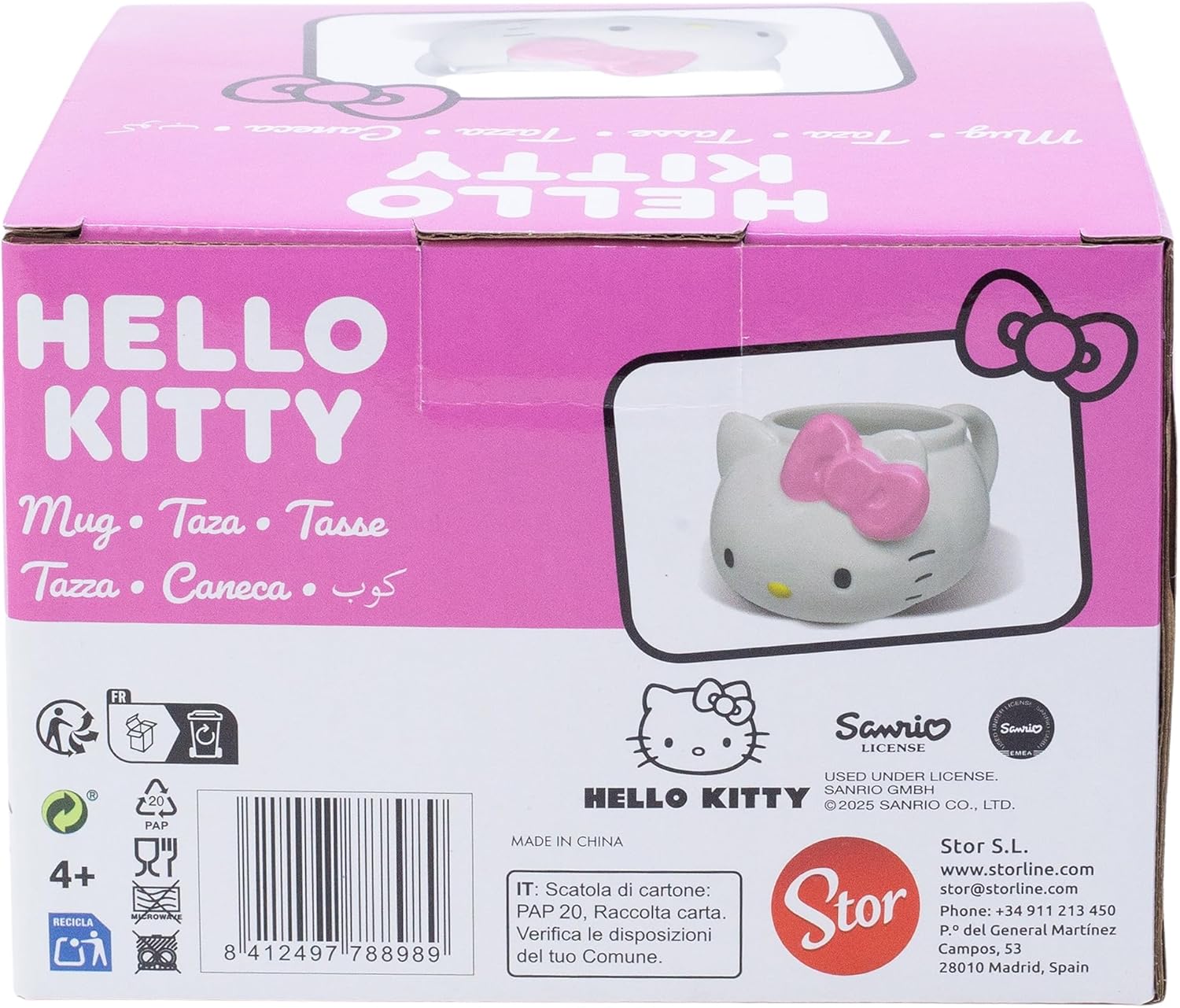 Stor 3D Ceramic Mug 500 ml in Gift Box HELLO KITTY